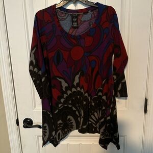 Premise Red and Purple Patterned Tunic